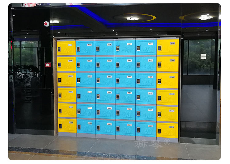 六層塑料更衣柜儲(chǔ)物柜案例實(shí)拍五